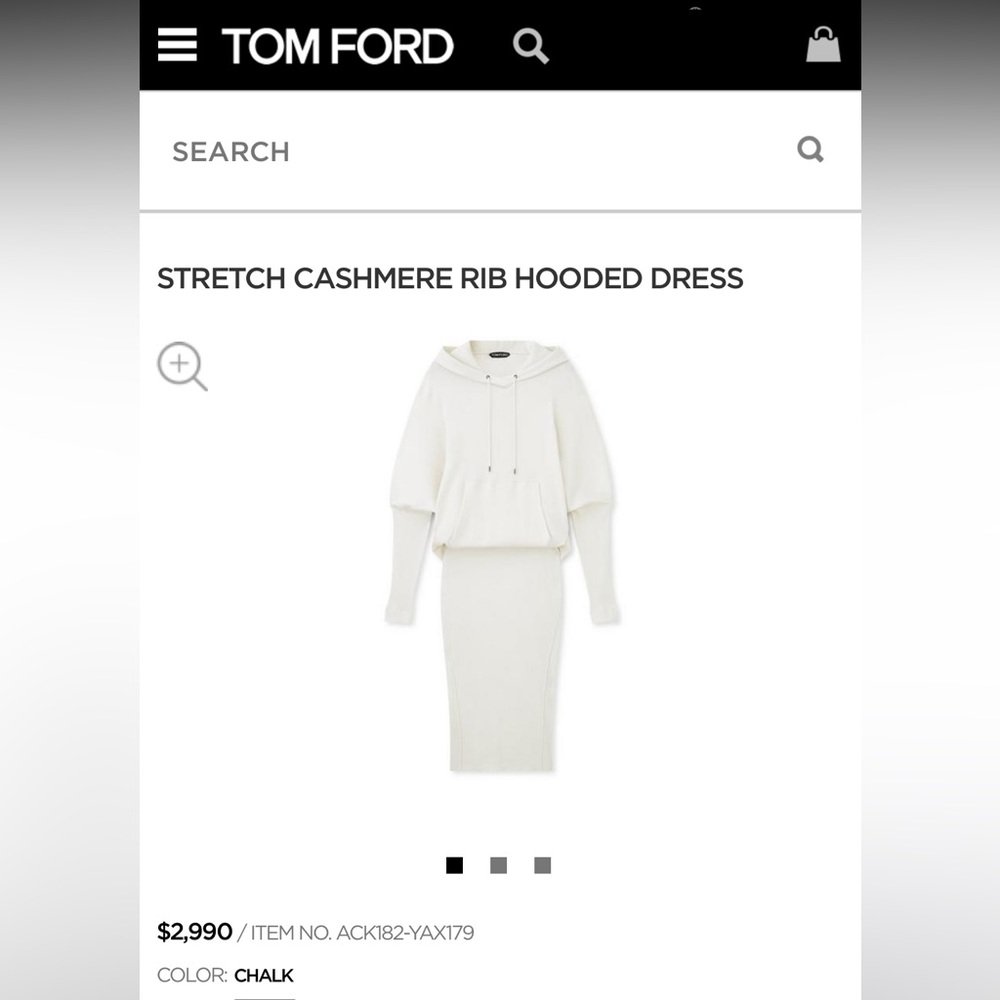 Tom ford cashmere rib hooded dress BRAND NEW